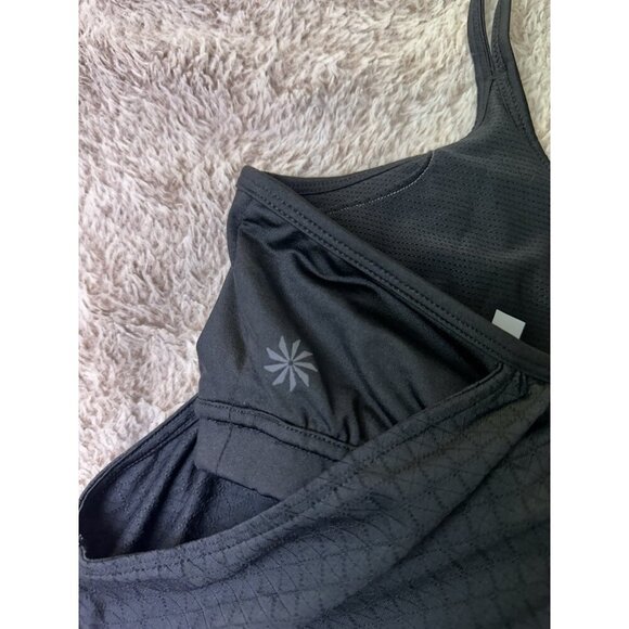 Athleta Hidden Agenda Workout Tank Sports Bra Black Size XL Yoga Gym - Picture 7 of 11